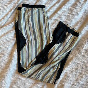 Ganni striped satin straight-leg pants